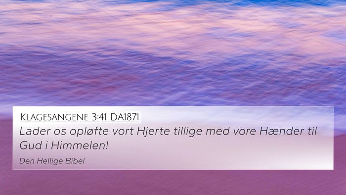 Klagesangene 3:41 DA1871 Bible Verse Image