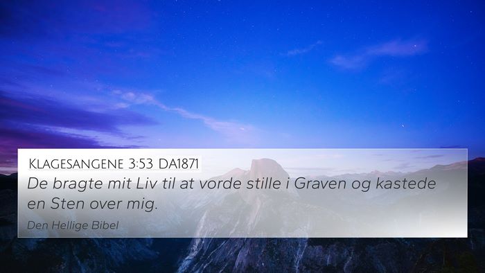 Klagesangene 3:53 DA1871 Bible Verse Image