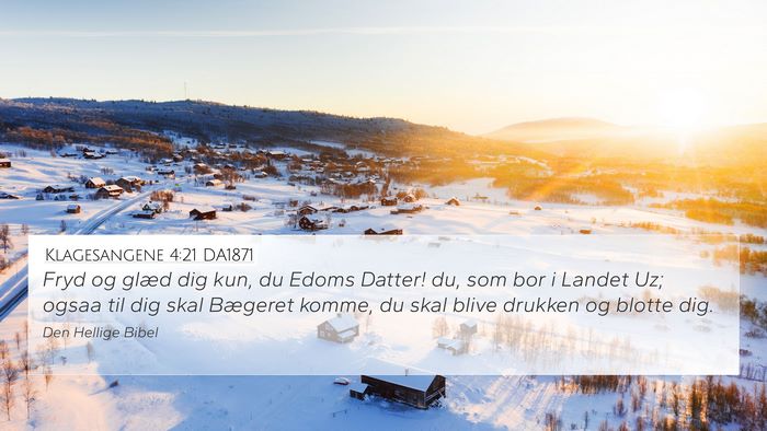 Klagesangene 4:21 DA1871 Bible Verse Image