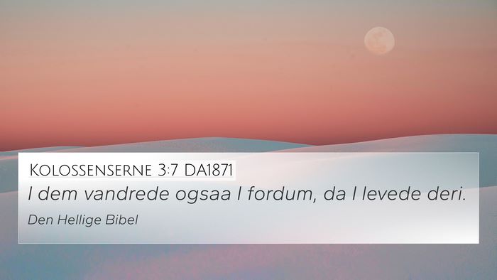 Kolossenserne 3:7 DA1871 4K Wallpaper - I dem vandrede ogsaa I fordum, da I levede - 4K Wallpaper Bible Verse