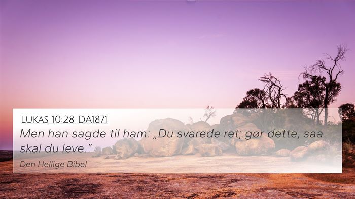 Lukas 10:28 DA1871 Bible Verse Image