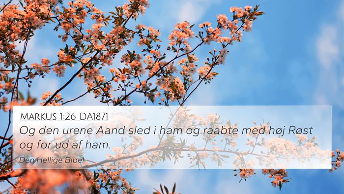 Markus 1:26 DA1871 4K Wallpaper - Og den urene Aand sled i ham og raabte med høj - 4K Wallpaper Bible Verse