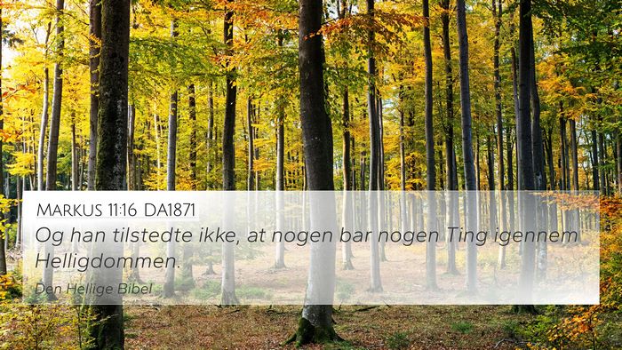 Markus 11:16 DA1871 4K Wallpaper - Og han tilstedte ikke, at nogen bar nogen Ting - 4K Wallpaper Bible Verse