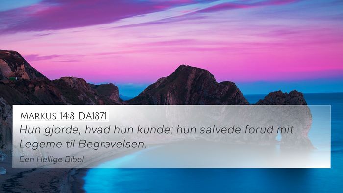 Markus 14:8 DA1871 Bible Verse Image