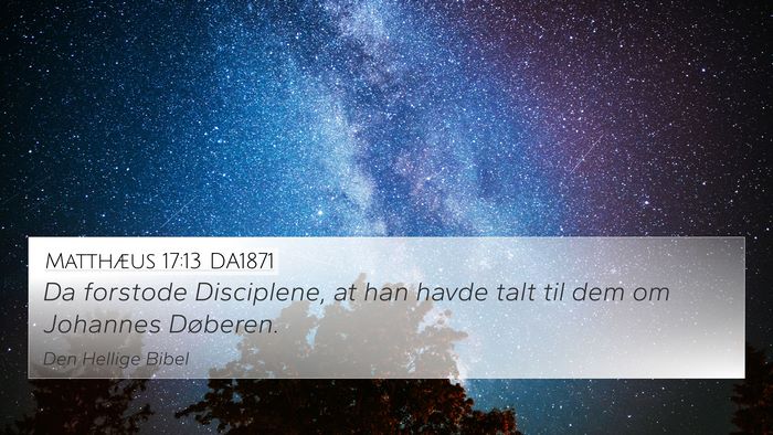 Matthæus 17:13 DA1871 4K Wallpaper - Da forstode Disciplene, at han havde talt til dem - 4K Wallpaper Bible Verse