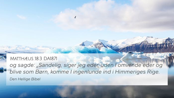 Matthæus 18:3 DA1871 Bible Verse Image