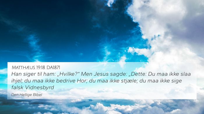 Matthæus 19:18 DA1871 Bible Verse Image