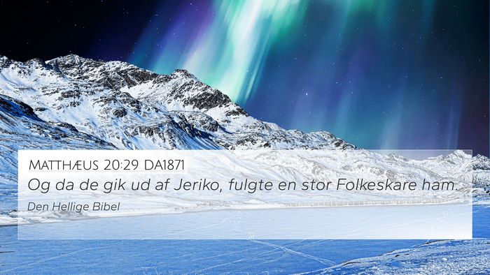 Matthæus 20:29 DA1871 4K Wallpaper - Og da de gik ud af Jeriko, fulgte en stor - 4K Wallpaper Bible Verse