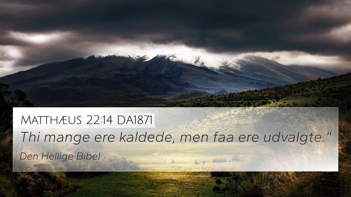Matthæus 22:14 DA1871 Bible Verse Image