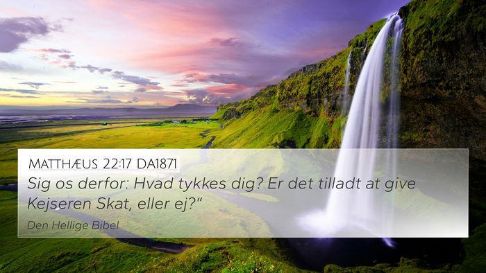 Matthæus 22:17 DA1871 Bible Verse Image
