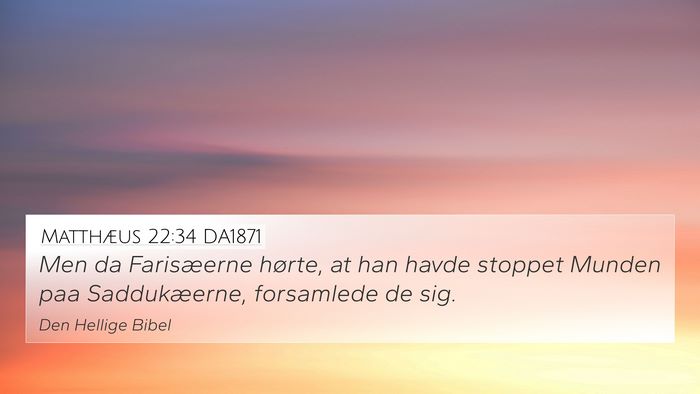 Matthæus 22:34 DA1871 Bible Verse Image