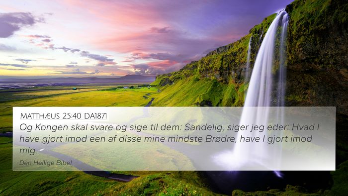 Matthæus 25:40 DA1871 Bible Verse Image