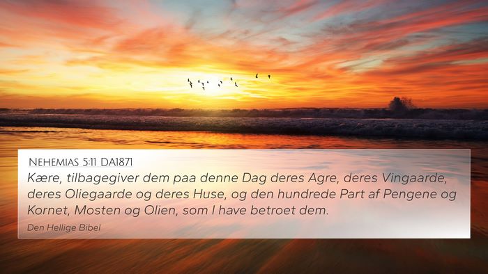 Nehemias 5:11 DA1871 4K Wallpaper - Kære, tilbagegiver dem paa denne Dag deres Agre, - 4K Wallpaper Bible Verse