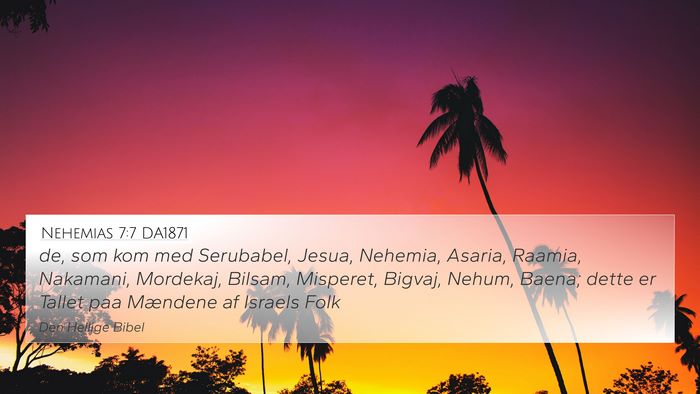 Nehemias 7:7 DA1871 Bible Verse Image