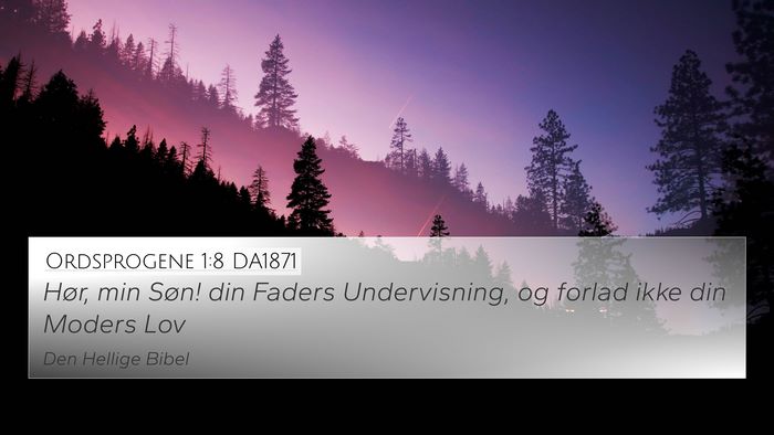 Ordsprogene 1:8 DA1871 Bible Verse Image