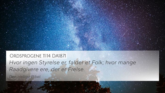 Ordsprogene 11:14 DA1871 Bible Verse Image