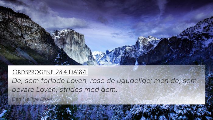 Ordsprogene 28:4 DA1871 Bible Verse Image