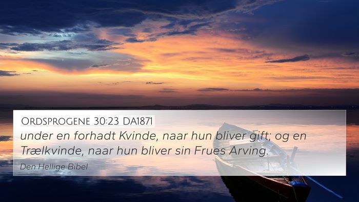 Ordsprogene 30:23 DA1871 4K Wallpaper - under en forhadt Kvinde, naar hun bliver gift; og - 4K Wallpaper Bible Verse