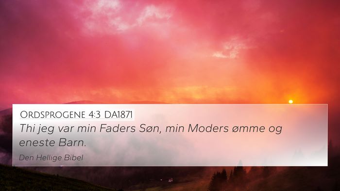 Ordsprogene 4:3 DA1871 4K Wallpaper - Thi jeg var min Faders Søn, min Moders ømme og - 4K Wallpaper Bible Verse