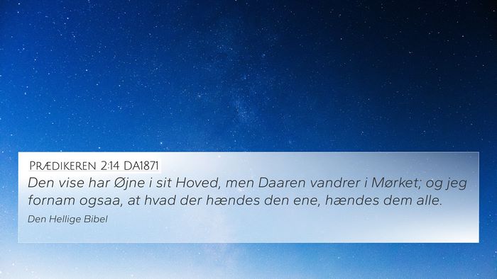 Prædikeren 2:14 DA1871 Bible Verse Image