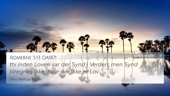 Romerne 5:13 DA1871 Bible Verse Image