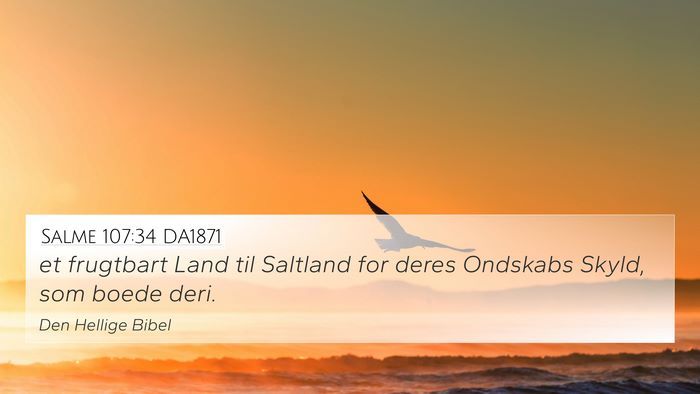 Salme 107:34 DA1871 Bible Verse Image