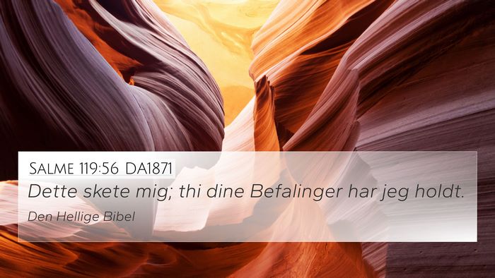 Salme 119:56 DA1871 4K Wallpaper - Dette skete mig; thi dine Befalinger har jeg - 4K Wallpaper Bible Verse