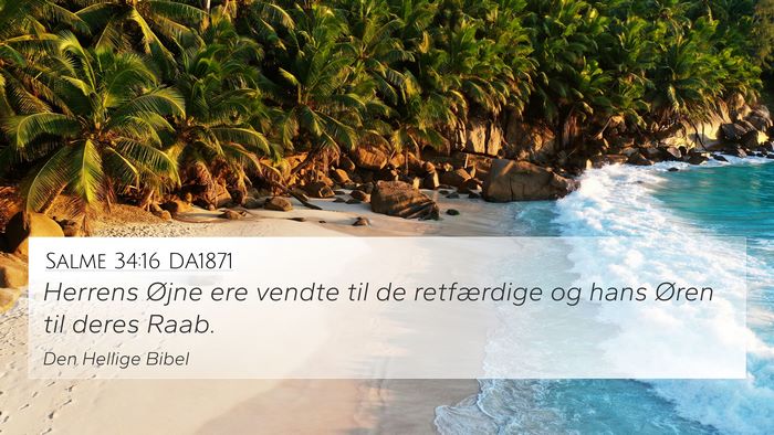 Salme 34:16 DA1871 Bible Verse Image