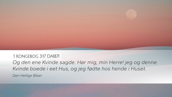 1 Kongebog 3:17 DA1871 Desktop Wallpaper - Og den ene Kvinde sagde: Hør mig, min Herre! jeg - Desktop Bible Verse Wallpaper