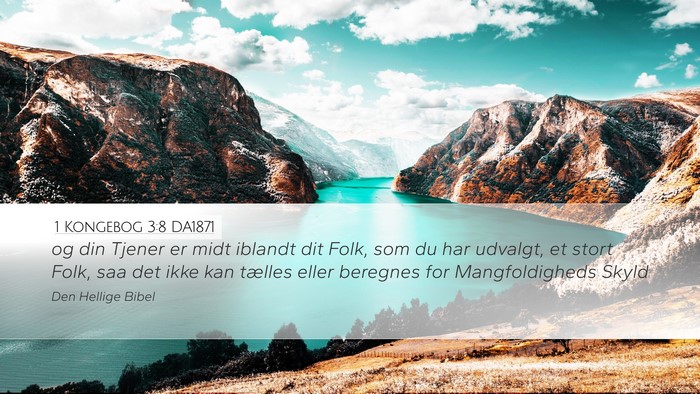 1 Kongebog 3:8 DA1871 Desktop Wallpaper - og din Tjener er midt iblandt dit Folk, som du - Desktop Bible Verse Wallpaper