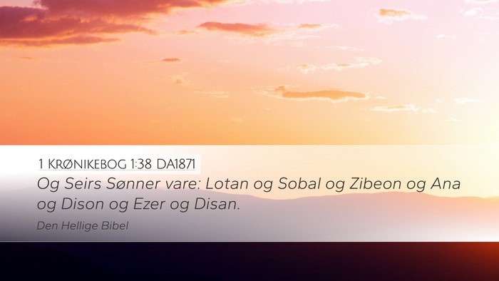 1 Krønikebog 1:38 DA1871 Bible Verse Image