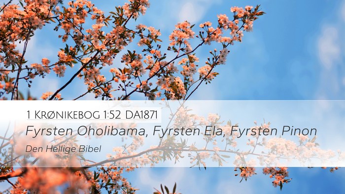 1 Krønikebog 1:52 DA1871 Desktop Wallpaper - Fyrsten Oholibama, Fyrsten Ela, Fyrsten - Desktop Bible Verse Wallpaper