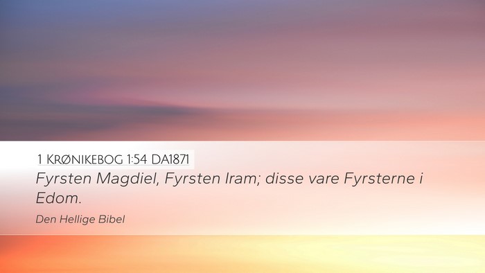 1 Krønikebog 1:54 DA1871 Desktop Wallpaper - Fyrsten Magdiel, Fyrsten Iram; disse vare - Desktop Bible Verse Wallpaper