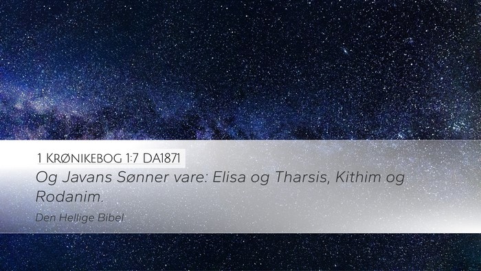 1 Krønikebog 1:7 DA1871 Bible Verse Image