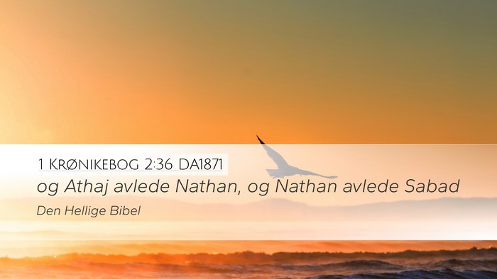 1 Krønikebog 2:36 DA1871 Desktop Wallpaper - og Athaj avlede Nathan, og Nathan avlede - Desktop Bible Verse Wallpaper