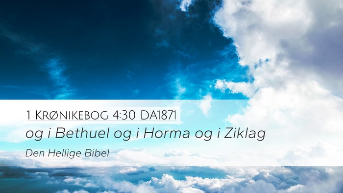 1 Krønikebog 4:30 DA1871 Bible Verse Image
