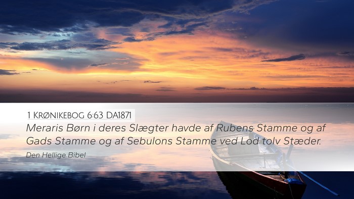 1 Krønikebog 6:63 DA1871 Bible Verse Image