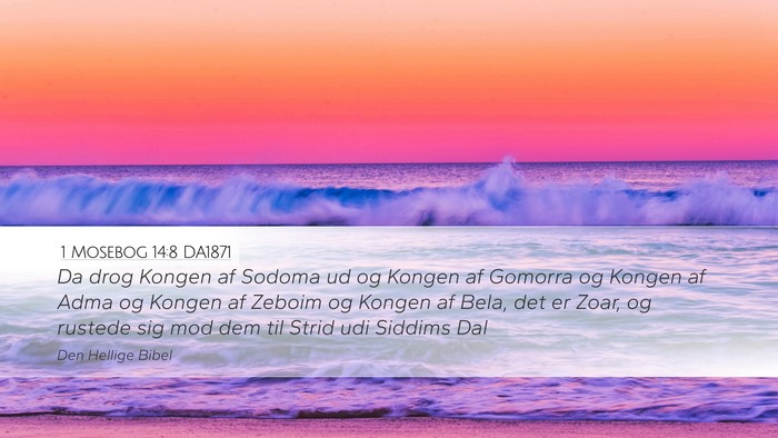1 Mosebog 14:8 DA1871 Desktop Wallpaper - Da drog Kongen af Sodoma ud og Kongen af Gomorra - Desktop Bible Verse Wallpaper