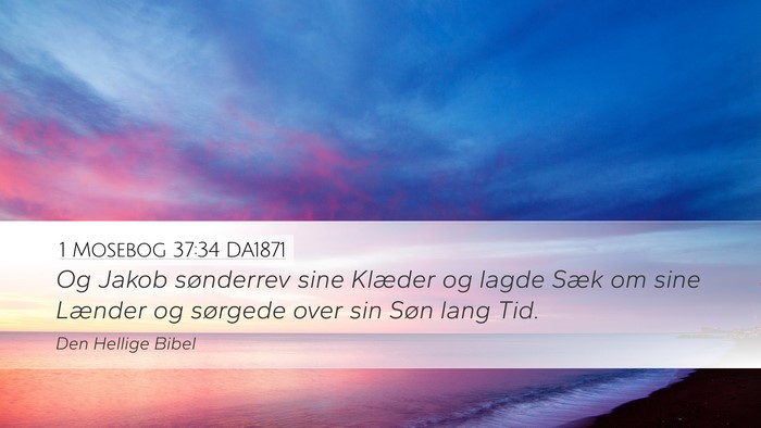 1 Mosebog 37:34 DA1871 Bible Verse Image