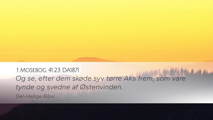 1 Mosebog 41:23 DA1871 Desktop Wallpaper - Og se, efter dem skøde syv tørre Aks frem, som - Desktop Bible Verse Wallpaper