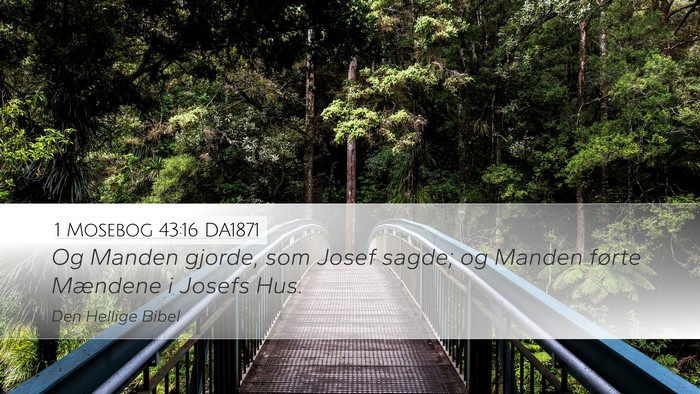 1 Mosebog 43:16 DA1871 Bible Verse Image
