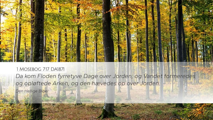 1 Mosebog 7:17 DA1871 Bible Verse Image