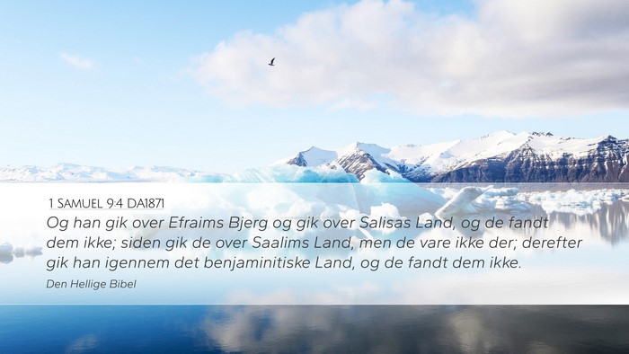 1 Samuel 9:4 DA1871 Desktop Wallpaper - Og han gik over Efraims Bjerg og gik over Salisas - Desktop Bible Verse Wallpaper