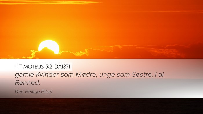 1 Timoteus 5:2 DA1871 Desktop Wallpaper - gamle Kvinder som Mødre, unge som Søstre, i al - Desktop Bible Verse Wallpaper