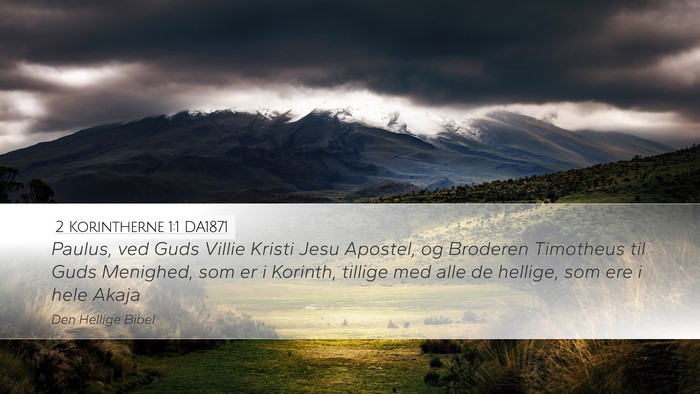 2 Korintherne 1:1 DA1871 Bible Verse Image