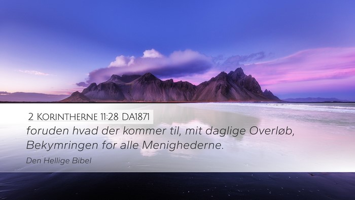 2 Korintherne 11:28 DA1871 Bible Verse Image