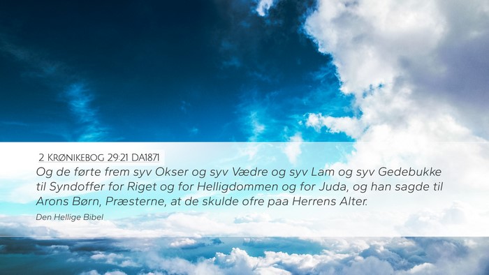 2 Krønikebog 29:21 DA1871 Bible Verse Image