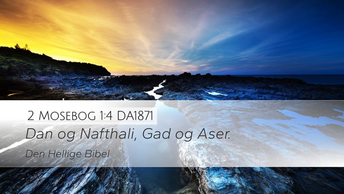 2 Mosebog 1:4 DA1871 Desktop Wallpaper - Dan og Nafthali, Gad og - Desktop Bible Verse Wallpaper