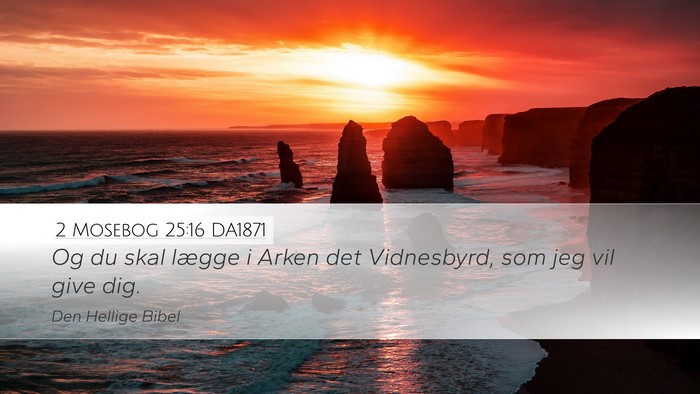 2 Mosebog 25:16 DA1871 Bible Verse Image