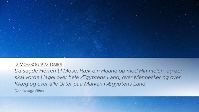 2 Mosebog 9:22 DA1871 Bible Verse Image